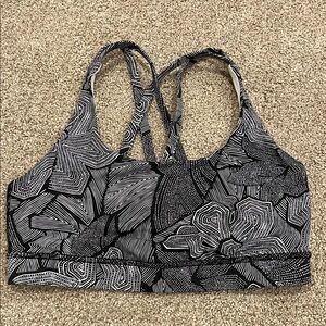 Lululemon Athletica Black and White Patterned Sports Bra